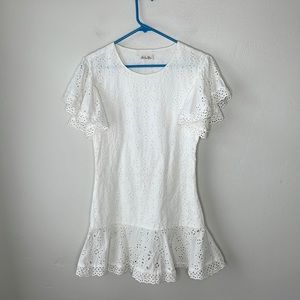 LoveShackFancy White eyelet Ruffle dress